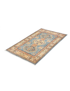 Rug Kazak Co 79x127 Cerulean Blue Cream 2