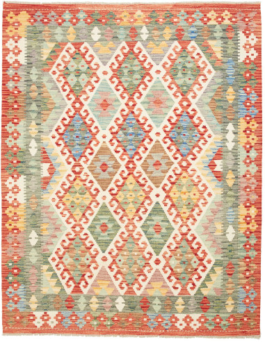 Tappeto Kilim Afghanistan marrone giallo 157x200