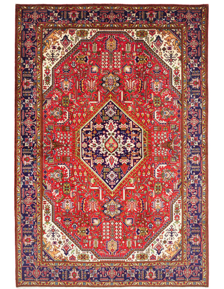 Rug Tabriz Persia 202x300 Red Deep Navy