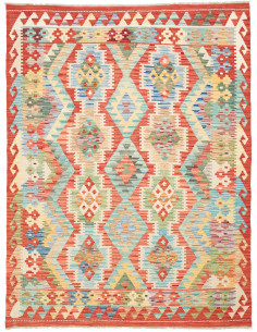Rug Kilim Afghanistan maroon brown 146x196