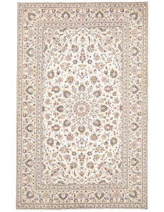Rug Kashan Persia 193x306 Ivory Midnight Blue