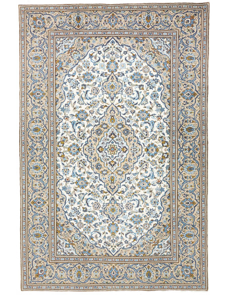Tappeto Kashan Persia 200x304 Crema Azzurro