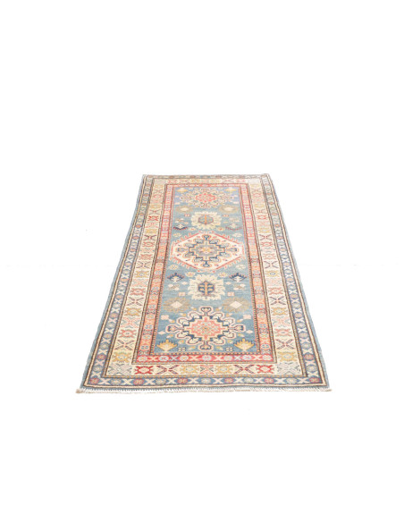 Tappeto Kazak Co Afgahnistan 82x200 Azzurro Pol