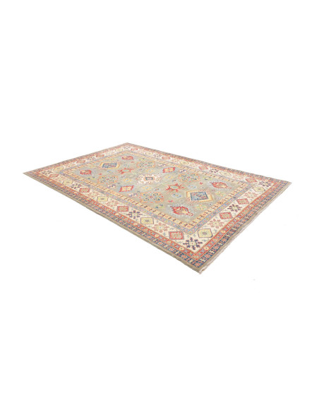 Tappeto Kazak Co Afgahnistan 199x281 Verde Salv