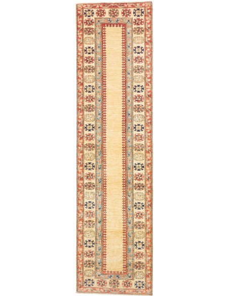Rug Kazak Fine Pakistan 83x322 Cream Terracotta