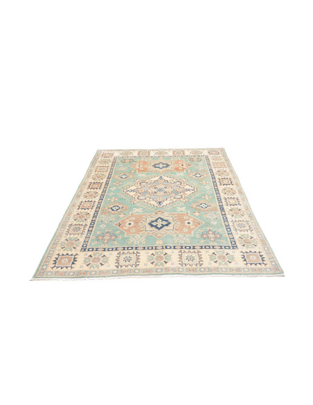 Rug Kazak Co 147x206 Aqua Blue Cream