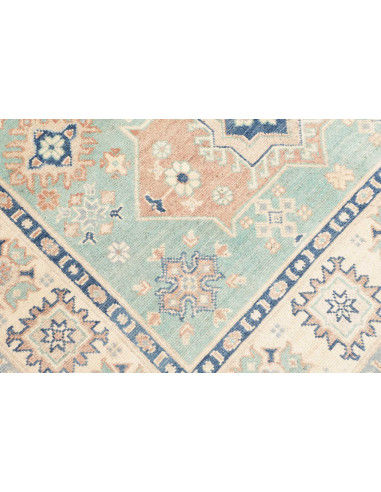 Rug Kazak Co 147x206 Aqua Blue Cream
