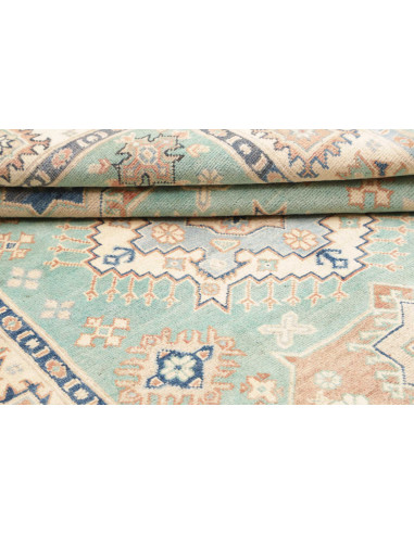 Rug Kazak Co 147x206 Aqua Blue Cream