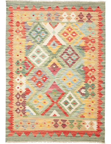 Tappeto Kilim Afghanistan marrone rosso 104x146