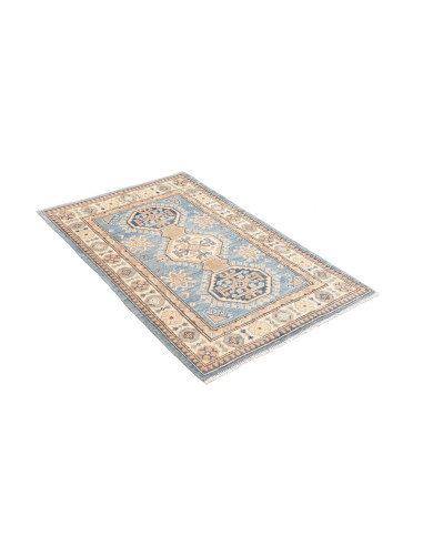 Tappeto Kazak Co Afgahnistan 79x126 Blu Crema