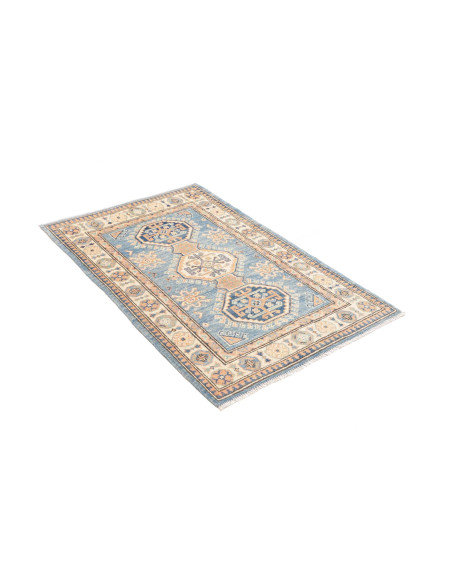 Tappeto Kazak Co Afgahnistan 79x126 Blu Crema