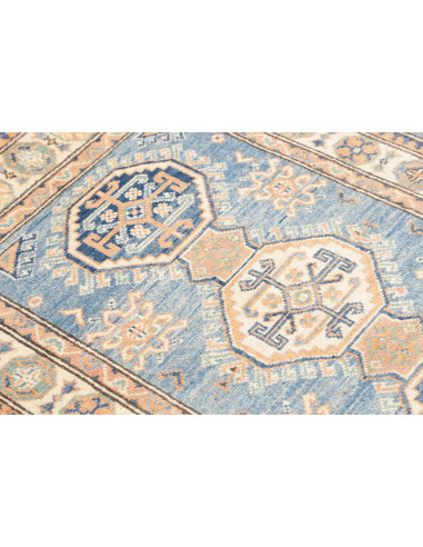 Tappeto Kazak Co Afgahnistan 79x126 Blu Crema