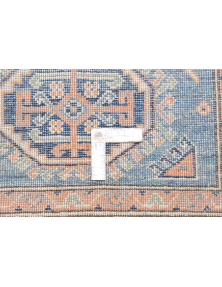 Tappeto Kazak Co Afgahnistan 79x126 Blu Crema