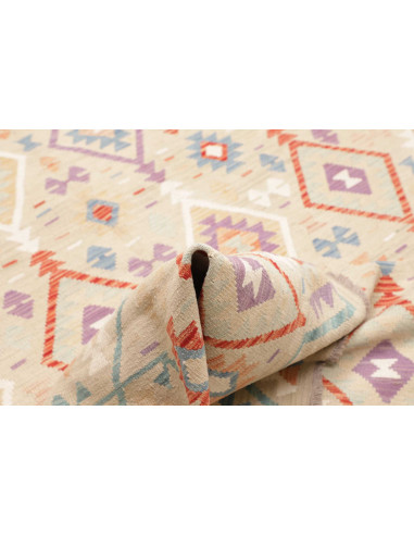 Rug Killim 202x297 Pastel Multi-colored Beige