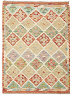 Tappeto Kilim Afghanistan marrone rosso 109x139
