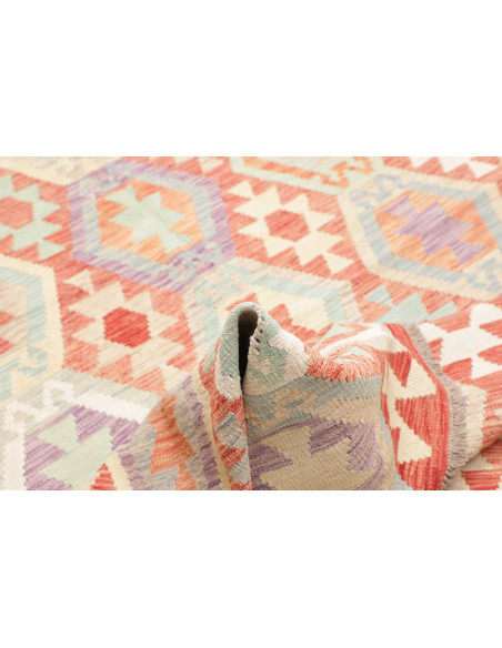 Rug Killim 207x285 Rosy Terracotta Pastel Blue