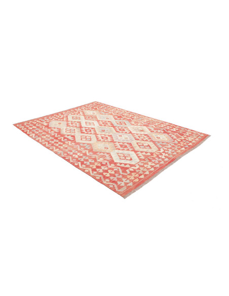 Rug Killim 177x236 Coral Red Cream