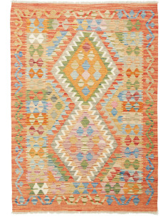 Rug Kilim Afghanistan maroon sky blue 105x150
