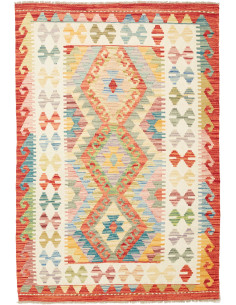 Tappeto Kilim Afghanistan giallo arancione 103x150