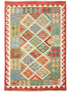 Rug Kilim Afghanistan maroon sky blue 101x142