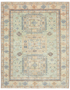 Rug Kazak Fine Pakistan 196x252 Aquamarine Beig