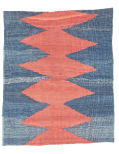 Rug Kilim Vintage Persia 64x77 Deep Blue Coral