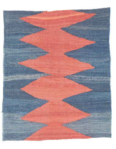 Rug Kilim Vintage Persia 64x77 Deep Blue Coral