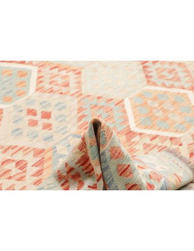 Rug Killim 240x348 Soft Blue Terracotta