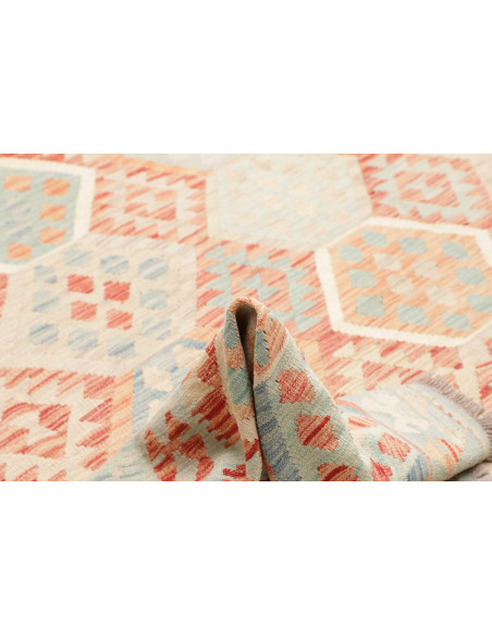 Rug Killim 240x348 Soft Blue Terracotta