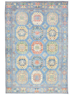 Tappeto Kazak Afghanistan 198x290 Blu Cielo Con