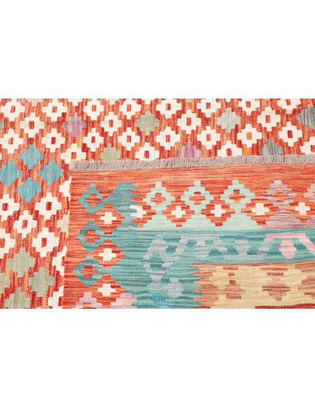 Rug Killim 252x301 Terracotta Turquoise