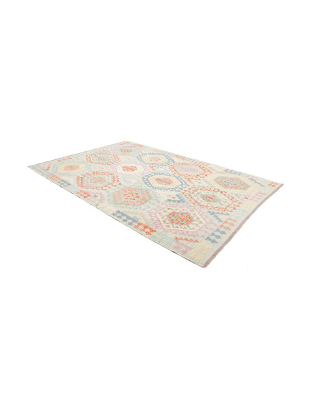 Rug Killim 205x295 Pale Blue Pastel Multicolore