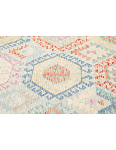 Rug Killim 205x295 Pale Blue Pastel Multicolore
