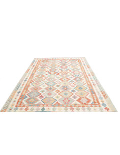 Tappeto Kilim Afghanistan 199x298 Crema Blu Cie 2