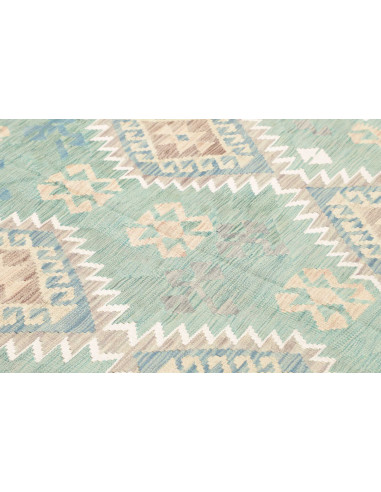 Tappeto Kilim Afghanistan 194x294 Verde Acqua B
