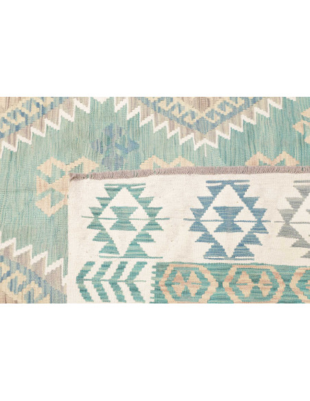 Tappeto Kilim Afghanistan 194x294 Verde Acqua B