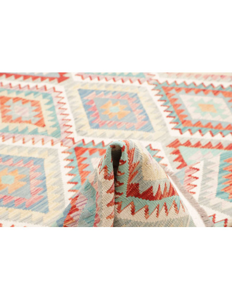 Rug Kilim Afghanistan 204x303 Off-white Sky Blu