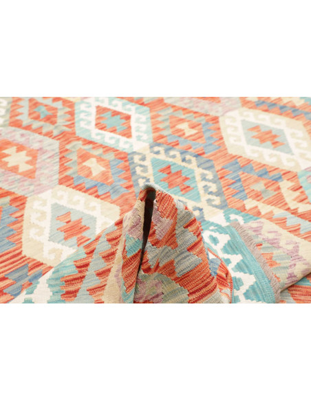 Rug Kilim Afghanistan 203x302 Coral Aqua