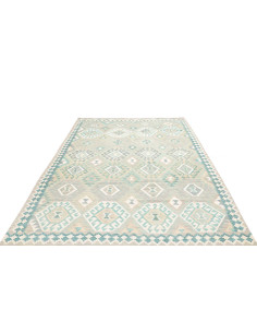 Rug Kilim Afghanistan 201x298 Aqua Turquoise 2