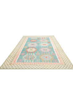 Rug Kilim Afghanistan 203x297 Turquoise Coral 2