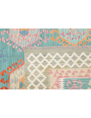 Tappeto Kilim Afghanistan 203x297 Turchese Cora