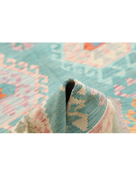 Tappeto Kilim Afghanistan 203x297 Turchese Cora