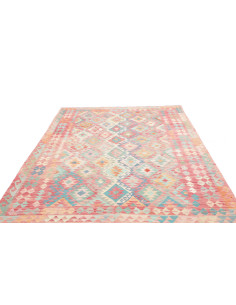 Rug Kilim Afghanistan 200x294 Coral Pink Light 2