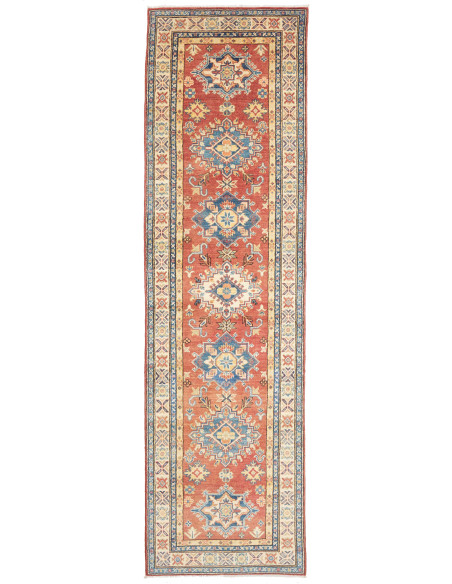 Rug Kazak Co 80x297 Brick Red Blue