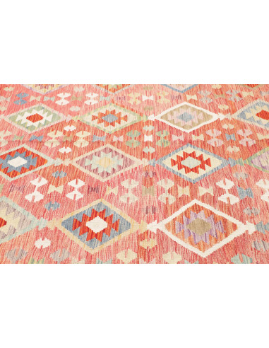 Rug Kilim Afghanistan 255x361 Coral Pink Sky Bl