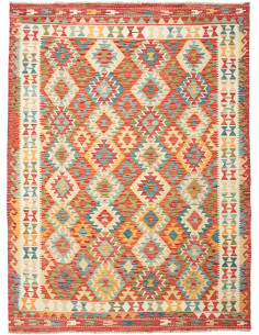 Rug Kilim Afghanistan maroon 182x249