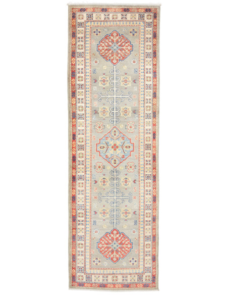 Rug Kazak Co 80x252 Sage Green Coral Red