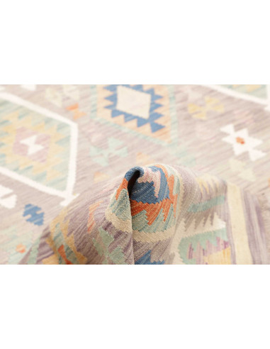 Rug Kilim Afghanistan 200x295 Lilac Grey Pastel