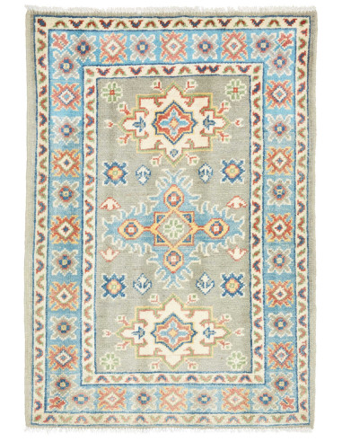 Rug Kazak Co 62x92 Muted Sage Sky Blue