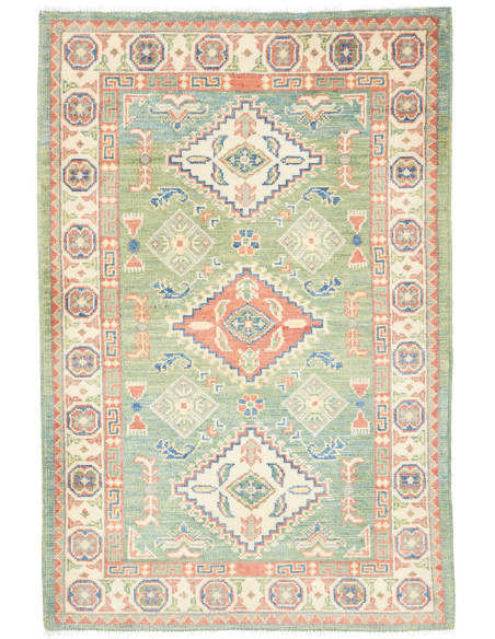 Rug Kazak Co 82x125 Sage Green Terracotta Red